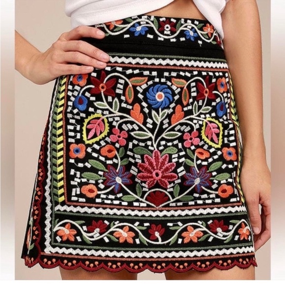 Lulus Black Embroidered Mini Skirt - Picture 10 of 16